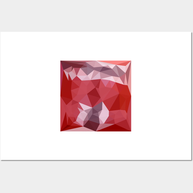 Pale Violet Red Abstract Low Polygon Background Wall Art by retrovectors